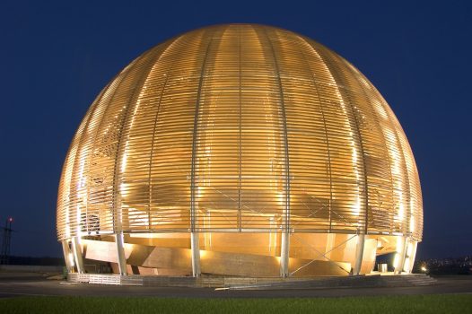 Switzerland, Geneva, CERN, Globe building at night, school group travel, student travel The Globe of Science and Innovation at night © Maximilien BriceThe Globe building was designed by architects H. Dessimoz and T. Büchi of Geneva