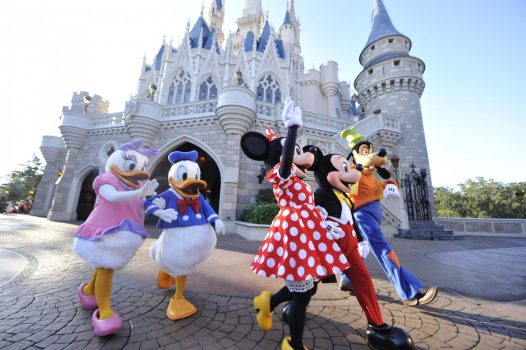 Walt Disney World Mickey, Minnie, Donald, Daisy and Goofy at Cinderella Castle